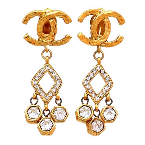 chanel earrings double c real price|authentic chanel cc logo earrings.